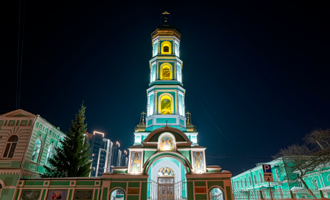 На Свято-Троицком соборе появилась новая архитектурная подсветка